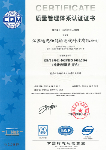 强能质量管理体系认证证书